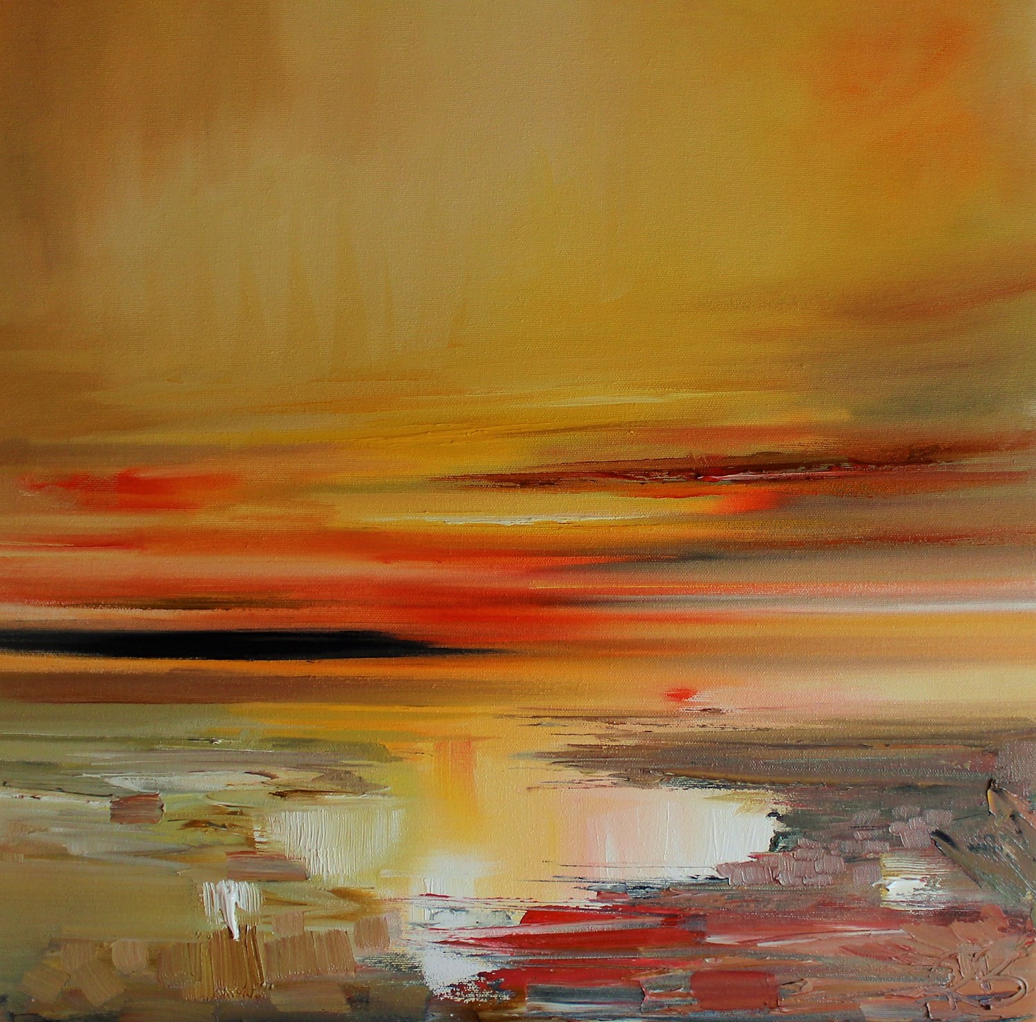 'Pool lit by Sunset' by artist Rosanne Barr